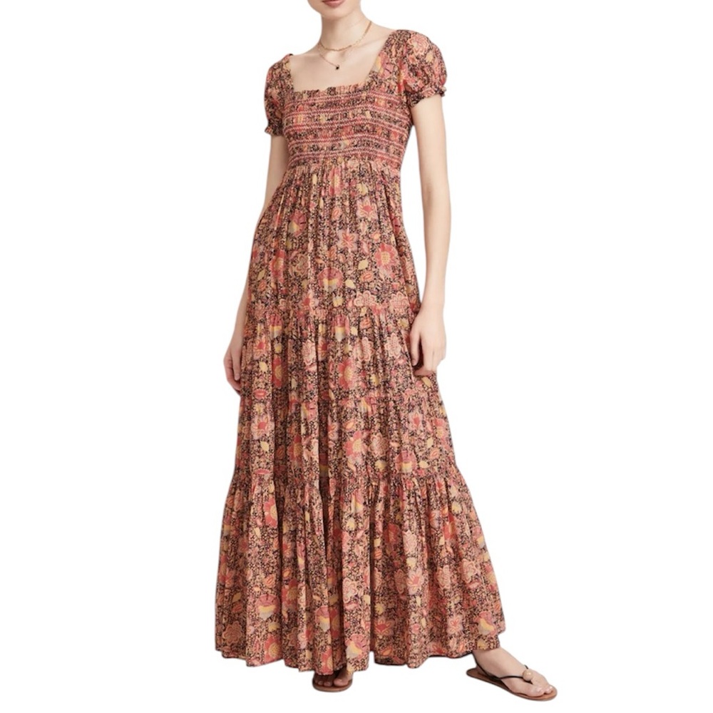 Free People Floral Maxi Dress - Pink and Black
